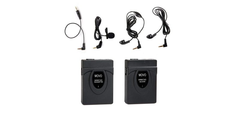 Movo WMIC50 2.4GHz Wireless Lavalier Microphone System with Integrated 164-foot Range Antenna 1