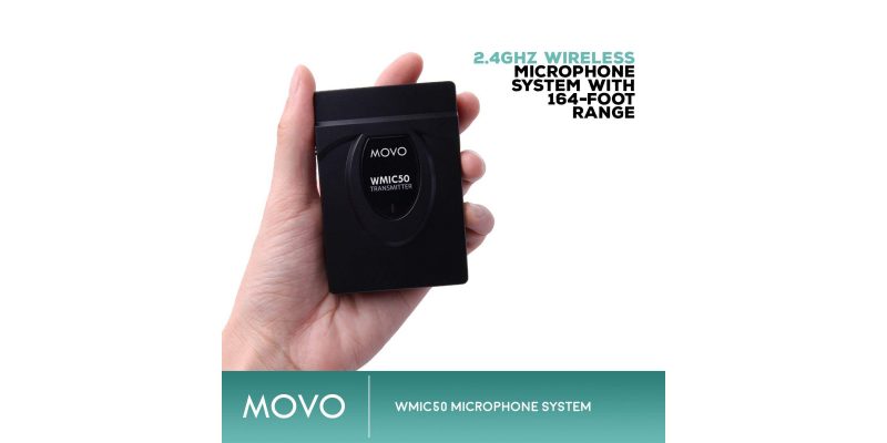 Movo WMIC50 2.4GHz Wireless Lavalier Microphone System with Integrated 164-foot Range Antenna 2