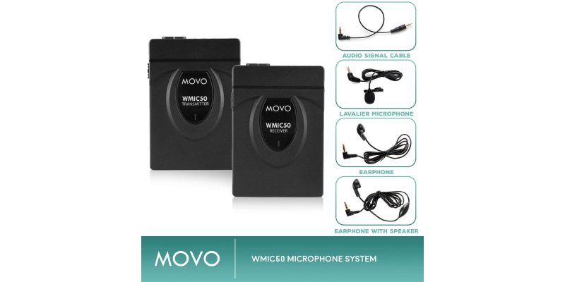 Movo WMIC50 2.4GHz Wireless Lavalier Microphone System with Integrated 164-foot Range Antenna 4