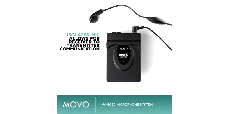 Movo WMIC50 2.4GHz Wireless Lavalier Microphone System with Integrated 164-foot Range Antenna 5