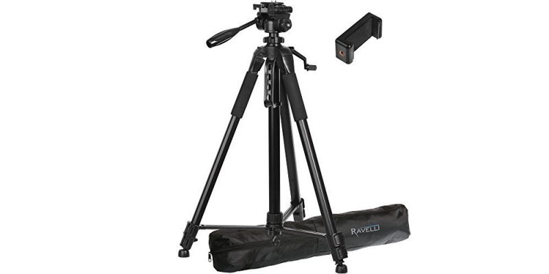 Ravelli APLT6B 72 Lightweight Aluminum Tripod, Includes Carry Bag and Universal Smartphone Mount 1