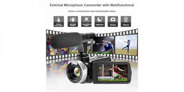 Camcorder Digital Video Camera, Wi-Fi Vlog Camera Camcorder with Microphone by LINNSE3