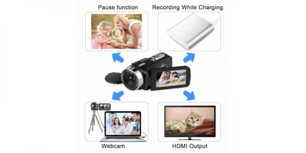 Camcorder Digital Video Camera, Wi-Fi Vlog Camera Camcorder with Microphone by LINNSE5