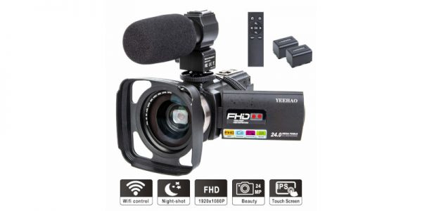 Camcorder Video Camera YEEHAO Wi-Fi HD 1080P 24MP 16X Powerful Digital Zoom