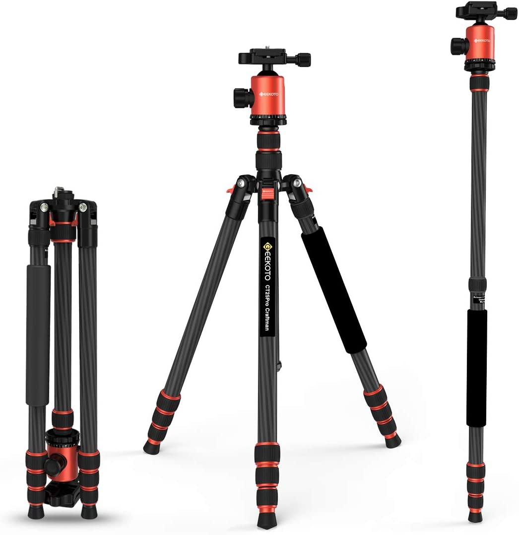 GEEKOTO 79 inches Carbon Fiber Camera Tripod Monopod