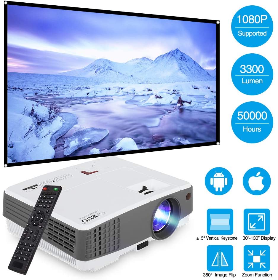 Mini Pico Projector 3300 Lumens Portable